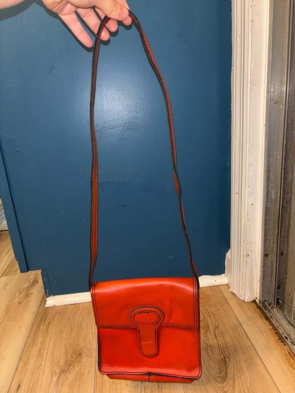 Burnt Orange Crossbody Tano Leather Bag